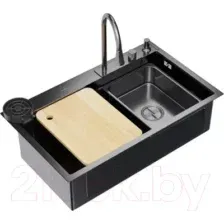 Кухонная мойка Mixline Pro 552104 (черный графит, с сифоном)