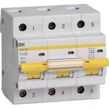 Выключатель автоматический IEK ВА47-100 3Р 100А 10кА D MVA40-3-100-D