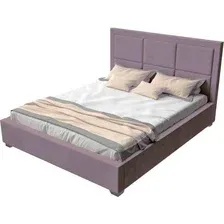 Двуспальная кровать Elmax Империя 200x200 с ПМ Газ-лифт Континентальная рама (Glory 17)