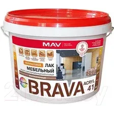 Лак Brava ВД-АК-2041 мебельный 3 л (бесцветный полуматовый)