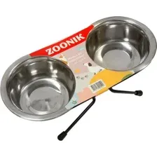 Подставка для мисок ZOONIK 0883-1 (черный, с мисками)