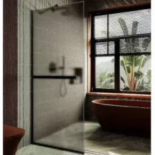 Душевая стенка MaybahGlass 99x195 MGD-1460-6у (бронзовое матовое стекло/черный)