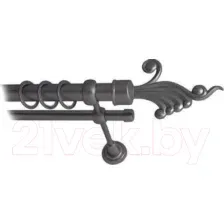 Карниз для штор Lm Decor Кения 023 2р гладкий (антрацит, 3.6м)