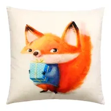 Декоративная подушка Matex Fluffy. Рыжик и подарок 61-663 (белый/синий/лососевый)