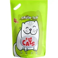 Наполнитель для туалета For Cats Силикагелевый с ароматом зеленого чая / TUZ033 (4л/1.55кг)