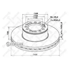 Тормозной диск STELLOX 85-00714-SX вентилируемый , передняя ось