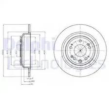 Тормозной диск DELPHI BG4196C полный , задняя ось