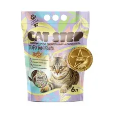 Наполнитель для туалета растительный комкующийся CAT STEP Tofu Tutti Frutti соевый 6 л, 2,7 кг (20333013)
