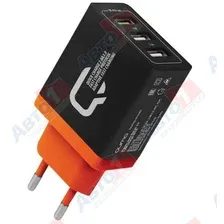 QUMO Q24350 Сетевое зарядное устройство Charger 0019, 30 Вт, 3 USB, 3 USB, 4.2A, 1 USB (QC 3.0, FCP, AFC)  2 USB 2,4A, черный
