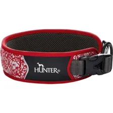 Ошейник Hunter Divo Reflect, 68976, 45-55/L, красный/серый