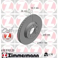 Тормозной диск ZIMMERMANN 610.3701.20 вентилируемый , передняя ось