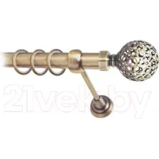 Карниз для штор Lm Decor Ажур 095 1р гладкий 25мм (антик, 2.4м)