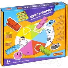 Развивающая игра Bondibon Цвет и форма с прищепками / ВВ5036