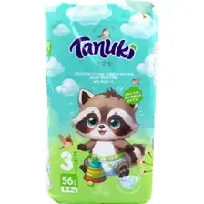 Трусики-подгузники Tanuki 3M (56 шт)