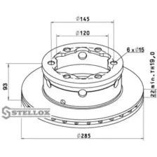 Тормозной диск STELLOX 85-00721-SX вентилируемый , задняя ось
