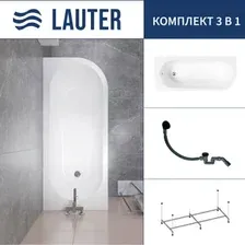 Ванна Lauter Monaco 170x72.5 2113170L (с каркасом и сифоном 21Y31001 матовый черный)