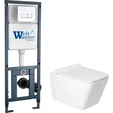 Унитаз подвесной Saniteco KW-9004W + 410 + 410 SE CR