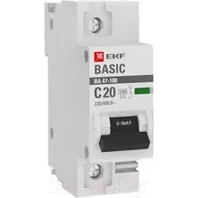Автоматический выключатель EKF Basic ВА 47-100 1P 10А (C) 10kA