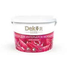 Краска Dekor ВД-АК-216 для интерьеров (белоснежный, 1.1 кг)