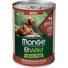 Влажный корм для собак Monge BWild Grain Free с ягненком, тыквой и кабачками (400г)