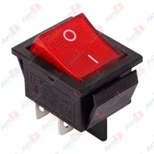 REXANT 362340 Выключатель клавишный 250V 20А (4с) ON-OFF красный с подсветкой (RWB-502, SC-767, IRS