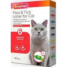 Ошейник от блох и клещей Beaphar Flea&Tick collar от блох и клещей для котов 35 см (зеленый)