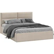 Кровать Трия Глосс универсальный тип 1 с ПМ 160x200 (микровелюр Wellmart Dark Beige)