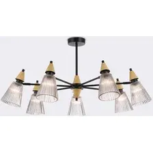 Люстра Ambrella LH58116/7 BK/LW/SM (черный/светлое дерево/дымчатый)
