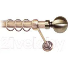 Карниз для штор Lm Decor Шар большой 059 1р гладкий 25мм (антик, 2.8м)