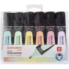 Текстовыделитель BRAUBERG Super Pastel 151757 (6 шт)
