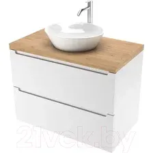 ЗОВ Тумба под умывальник Дион 80 D80LWP0M9003MKV5-HPL38T (туя/белый матовый)