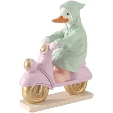 Статуэтка Sima-Land Утка в зеленом дождевике на мопеде / 10583264