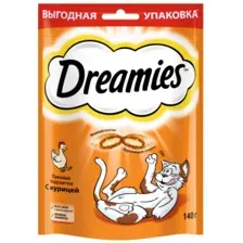 Лакомство Dreamies для взрослых кошек с курицей, 140 г