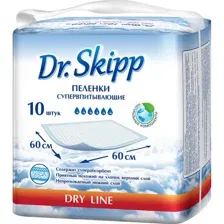 Пеленки детские Dr.Skipp Dry Line, 60x60 см, 10 шт