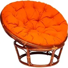 Кресло садовое Tetchair Papasan 23/01 W с подушкой (пекан орех/оранжевый)