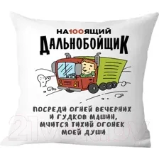 Декоративная подушка Print Style Настоящий дальнобойщик 40x40plat152