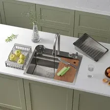Кухонная мойка Roxen Stage Plus 560250-60 многофункциональная 8 в 1 (60*48/сатин)