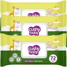 Влажные салфетки детские Cushy Baby 3x72шт