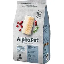 Сухой корм для кошек AlphaPet Superpremium Monoprotein Cat Adult Белая рыба 3 кг