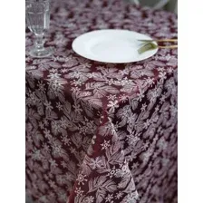 Скатерть Моготекс Красные морозные ветки 02ШС8-14-КВ рис.2634/010101 (220x150)