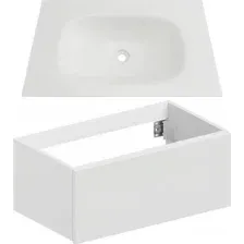 ЗОВ Тумба с умывальником Кито 70 K70LW0MWM + Oliveeka Flow F70WF (белый матовый)
