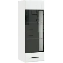 Шкаф-витрина НК-Мебель Gloss 71373112 (белый/белый глянец)