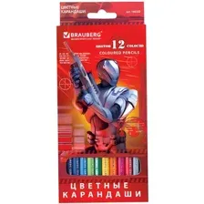 Набор цветных карандашей BRAUBERG Star patrol 180532 (12 шт.)