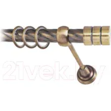 Карниз для штор Lm Decor Цилиндр 088 1р витой 25мм (антик, 1.8м)