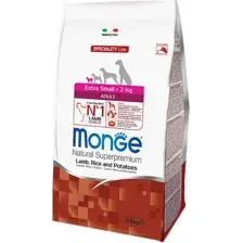 Сухой корм для собак Monge Extra Small Adult Lamb, Rice e Potatoes 2.5 кг