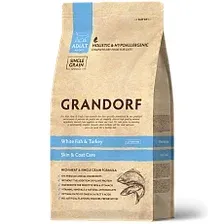 Сухой корм для кошек Grandorf White Fish&Turkey Skin&Coat Care (с белой рыбой и индейкой) 2 кг