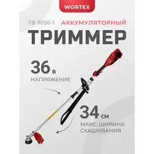 Триммер аккумуляторный WORTEX TB 3036-1 ALL1 XLT SET (1334872)