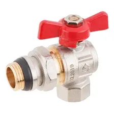 Кран шаровой угловой 3/4" PN40 с внутренней резьбой бабочка AV ENGINEERING (AVE095034E) с уплотнительным кольцом