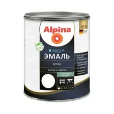 Эмаль акриловая ALPINA Аква белая 0,9 л (948106274)