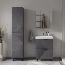 Volna Тумба с умывальником Geometry 60.2Y 9696 + Lake 60 (графит)
